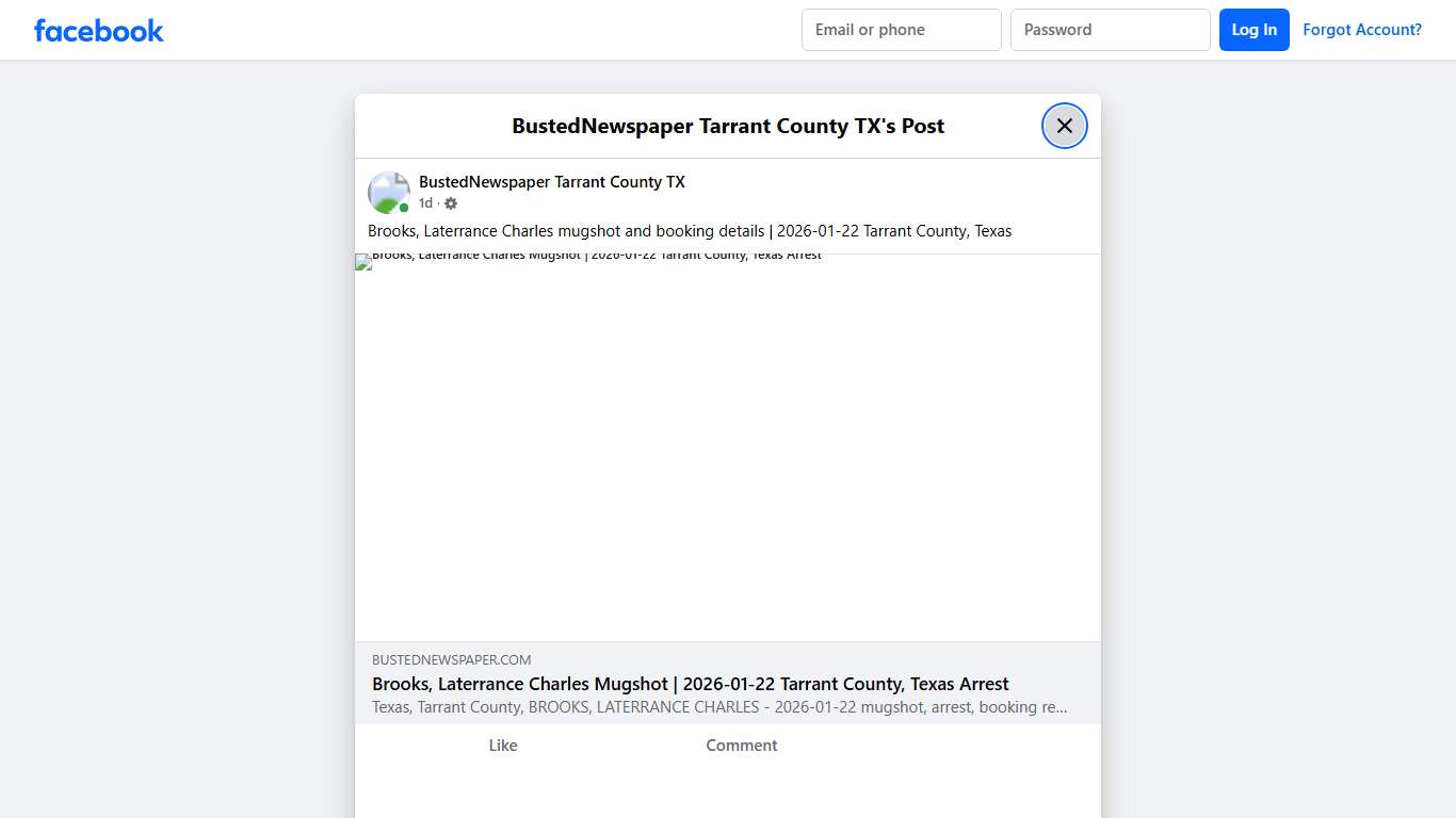 Brooks, Laterrance... - BustedNewspaper Tarrant County TX Facebook